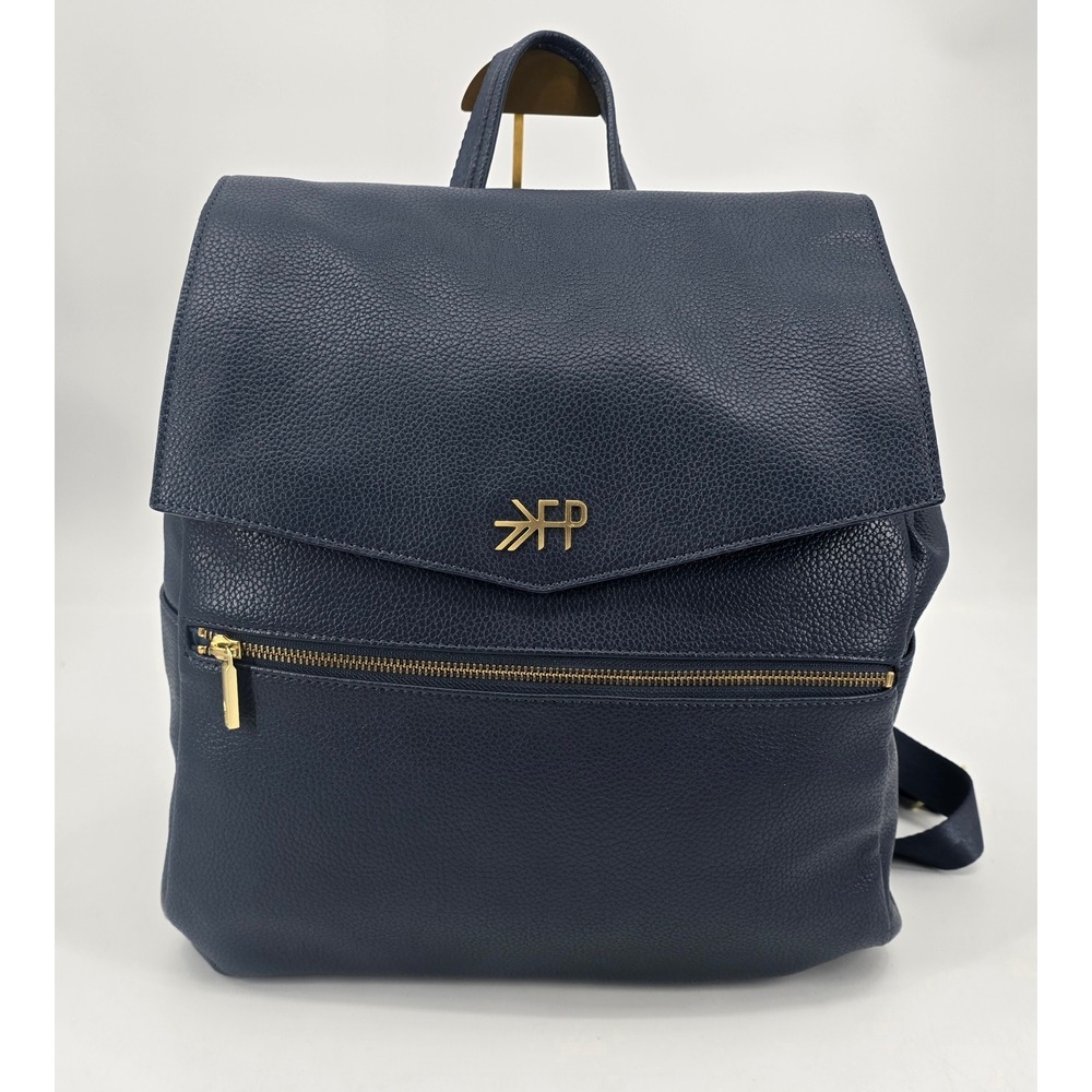 Freshly Picked Classic II Navy Blue Diaper Bag Backpack Gold Hardware Changing